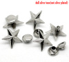 Изображение Заклепки для Одежды 14mmx13mm( 4/8"x 4/8") 7mm（2/8"）") Звезда Серебряный Тон,проданные 50 комплектов