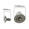 Picture of Zinc Based Alloy Screw On Spike Rivet Studs Cone Silver Tone 11x8mm(3/8"x3/8") 7x6mm(2/8"x2/8"), 20 Sets