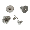 Picture of Zinc Based Alloy Screw On Spike Rivet Studs Cone Silver Tone 11x8mm(3/8"x3/8") 7x6mm(2/8"x2/8"), 20 Sets