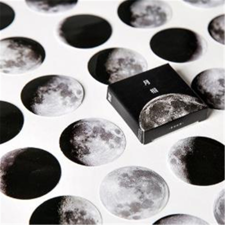 Black - DIY Scrapbook Deco Stickers Planet, 1 Box ( 45 PCs/Box)