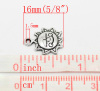 Picture of Zinc Based Alloy Charms Sun Face Antique Silver Color Message " made with a smile " 16mm x 12mm( 5/8"x 4/8"), 50 PCs