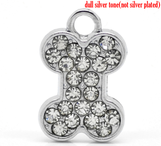 Image de 10 Pendentifs Charms Strass Os 21x14mm