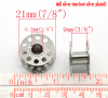Image de Bobine Canette Machine à Coudre en Alliage de Fer Argent Mat 21mm x 11mm, 30 PCs