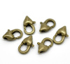Picture of Zinc Based Alloy Lobster Clasps Antique Bronze Heart Carved 12mm x 7mm, 30 PCs