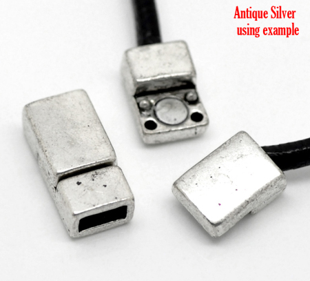 Cierres de Palanca Rectángulo de Plata Antigua 18mm x 9mm, 5 Unidades