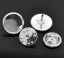Immagine di Ottone Spilla Accessori Tondo Argento Placcato Basi per Cabochon (Addetti 12mm) 14mm x10mm 11mm x6mm, 30 Set