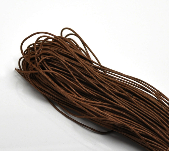 Picture of Cotton 80M(3149-5/8") Coffee Waxed Cotton Cord 1.5mm for Bracelet/ Necklace