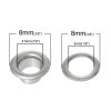 Bild von Silberfarbe Ösenset Öse Ösen Set 8mmx3mm 8mm,verkauft eine Packung mit 500 Sets
