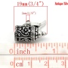 Image de Pendentifs en Alliage de Zinc 3D Tasse Argent Vieilli Fleurs 19mm x 18mm, 10 Pcs