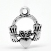 Image de 30 Pendentifs breloque Claddagh coeur dans les mains 18x14mm