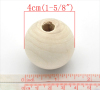 Picture of 10PCs Natural Round Wood Spacer Beads 4cm