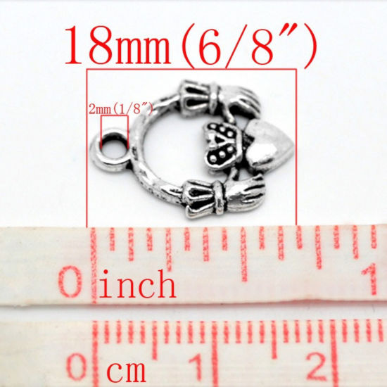 Image de 30 Pendentifs breloque Claddagh coeur dans les mains 18x14mm