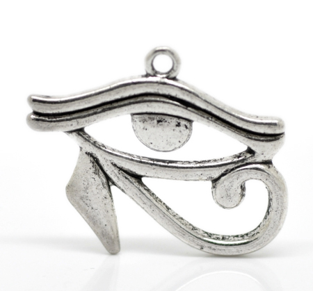 Imagen de Colgantes Zamak El Ojo de Horus Plata Antigua Rhinestone 3.3cm x 26.0mm, 20 Unidades 