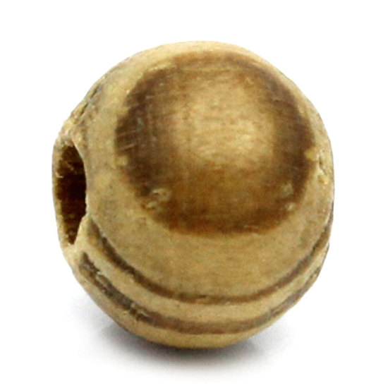 Bild von Kaffeebraun Streifen Ball Holz Perlen Beads 6mm, verkauft eine Packung mit 1000