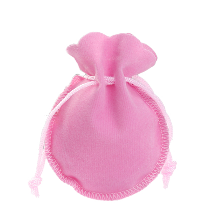 Bild von Velvet Schmuckbeutel mit Kordelzug Blumenvase Rosa 9cm x 7.3cm 20 Stück