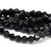 Picture of Crystal Glass Loose Beads Bicone Black Faceted About 6mm x 6mm, Hole: Approx 1.5mm, 28cm long, 2 Strands (Approx 48 PCs/Strand)