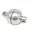 Picture of Brass Magnetic Clasps Half Ball Silver Tone 11mm( 3/8") x 6mm( 2/8"), 20 Sets                                                                                                                                                                                 