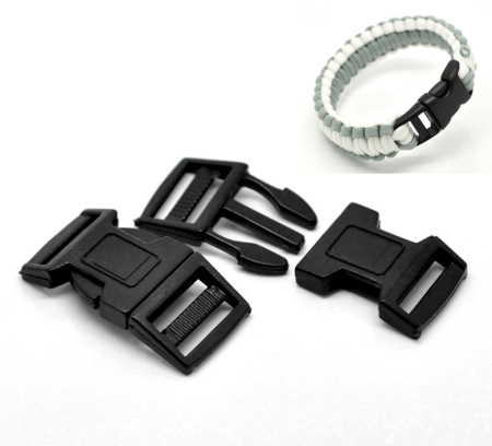 Plastic Shackles For Survival Bracelet Black 5.1cm x 2.6cm, 20 Sets