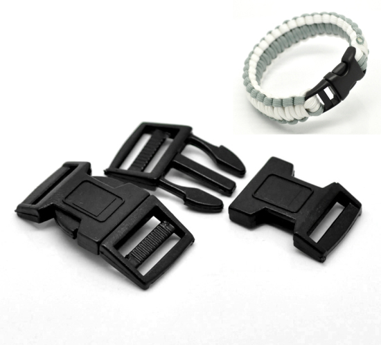 Picture of Plastic Shackles For Survival Bracelet Black 5.1cm x 2.6cm, 20 Sets