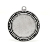 Picture of Zinc Based Alloy Cabochon Setting Pendants Round Disc Antique Silver Color (Fits 30mm Dia) 4.4cm x 3.9cm, 5 PCs