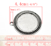 Picture of Zinc Based Alloy Cabochon Setting Pendants Round Disc Antique Silver Color (Fits 30mm Dia) 4.4cm x 3.9cm, 5 PCs