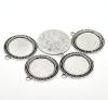 Picture of Zinc Based Alloy Cabochon Setting Pendants Round Disc Antique Silver Color (Fits 30mm Dia) 4.4cm x 3.9cm, 5 PCs