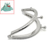 Picture of Iron Based Alloy Kiss Clasp Lock Purse Frame Arch Silver Tone 9x6.3cm(3 4/8"x2 4/8"), 5 PCs