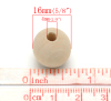 Bild von Hinoki Holz Perlen Rund Naturfarben ca. 16mm D., Loch: ca. 4mm, 20 Stück