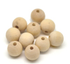Picture of Hinoki Wood Spacer Beads Round Natural About 16mm Dia., Hole: Approx 4mm, 20 PCs