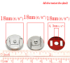 Image de Fermoir Magnétique en Aimant Rond Argent Mat 18mm Dia, 20 Kits