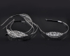 Picture of Iron Based Alloy Headband Hair Band Oval Silver Plated Flower Filigree 38cm x 0.47cm, 1 Piece