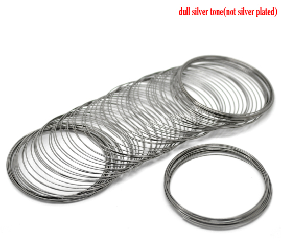Picture of 200 Loops Gunmetal Memory Beading Wire for Bracelet 50mm-55mm(2"-2 1/8") Dia.