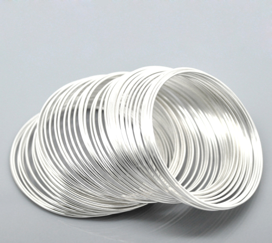 DoreenBeads. 100 Loops Silver Plated Memory Beading Wire for Bracelet ...