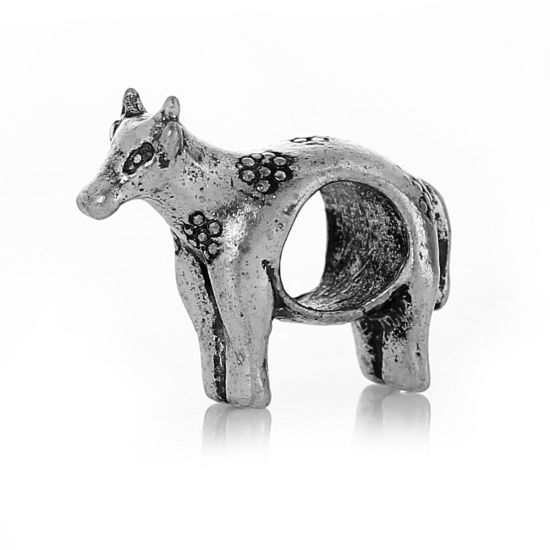 Bild von Zinklegierung European Stil Charm Großlochperlen Antik Silber Halloween Hexe etwa 20mm x 11mm, Loch:Ca 5.0mm, 10 Stücke