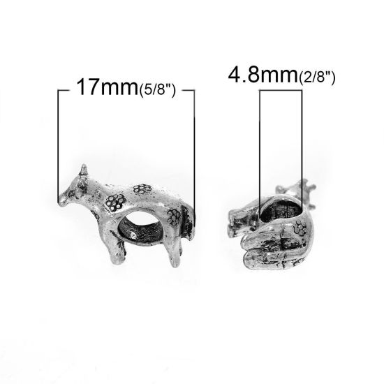 Bild von Zinklegierung European Stil Charm Großlochperlen Antik Silber Halloween Hexe etwa 20mm x 11mm, Loch:Ca 5.0mm, 10 Stücke