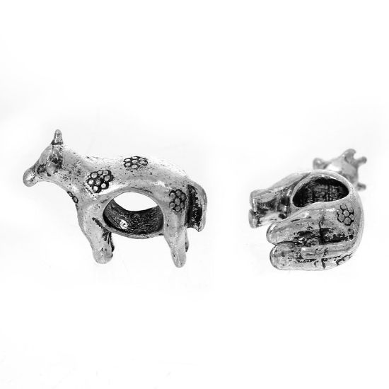 Bild von Zinklegierung European Stil Charm Großlochperlen Antik Silber Halloween Hexe etwa 20mm x 11mm, Loch:Ca 5.0mm, 10 Stücke