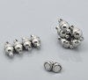 Picture of Magnetic Hematite Magnetic Clasps Half Ball Silver Tone 12mm x6mm - 11mm x5mm, 10 Sets