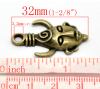 Picture of 20PCs Antique Bronze Supernatural Dean's Demon Protection Amulet Charm Pendants 32x19mm(1 2/8"x6/8") 