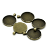 Picture of Zinc Based Alloy Cabochon Setting Pendants Round Antique Bronze (Fits 30mm Dia.) 4.1cm x 3.3cm, 5 PCs