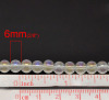 Picture of Glass Loose Beads Round White AB Color About 6mm Dia, Hole: Approx 1.4mm, 30cm long, 5 Strands (Approx 52 PCs/Strand)