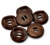 Picture of Natural Wood Sewing Buttons Scrapbooking 2 Holes Round Coffee 3cm(1 1/8") Dia, 50 PCs