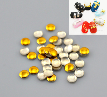Pegatinas de uñas Metálico Aluminio de Ronda,Chapado en Oro 3mm, 1000 Unidades