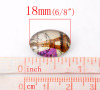 Picture of Glass Dome Seals Cabochons Oval Flatback Multicolor Eiffel Tower Pattern 18mm( 6/8") x 13mm( 4/8"), 30 PCs