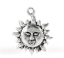 Picture of 50PCs Antique Silver Color Sun Flower Charm Pendants 23x19mm(7/8"x6/8")