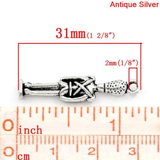 Picture of 30PCs Antique Silver Color Buckingham Palace Guard Charm Pendants 31x7mm(1 2/8"x2/8")