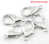 Picture of Zinc Based Alloy Lobster Clasps Silver Tone Dot Pattern 30mm x 16mm, 20 PCs