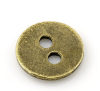 Image de Bouton de Couture en Alliage de Zinc 2 Trous Rond Bronze Antique 11mm Dia, 100 PCs