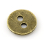 Imagen de Costura Botón de Costura Dos Agujeros Aleación del Metal Del Zinc de Ronda,Tono Bronce 11mm Diámetro, 100 Unidades