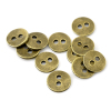Image de Bouton de Couture en Alliage de Zinc 2 Trous Rond Bronze Antique 11mm Dia, 100 PCs