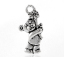 Picture of Zinc Metal Alloy Charm Pendants Bear Animal Antique Silver Color Flower Carved 19mm( 6/8") x 9mm( 3/8"), 100 PCs